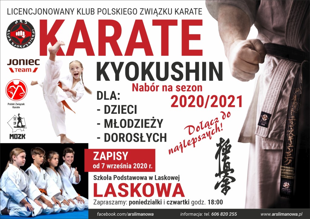 Nabór do sekcji Karate Kyokushin na sezon 2020-2021 - Laskowa